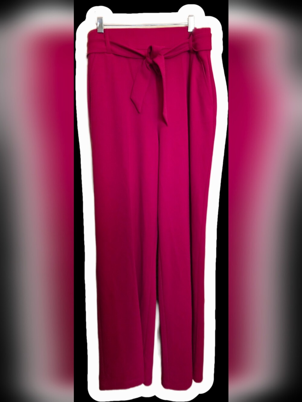 Suzy Shier Red Wide-Leg Tie-Waist Pants